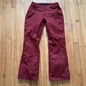 Oakley Regular Fit Ski Snowboard Pants Burgundy Women M Medium 10K Biozone